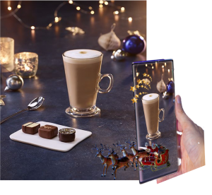 coffee advert xmas augmented reality